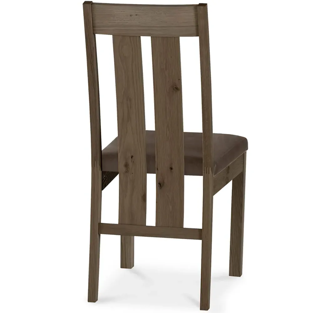 Turin Set of 2 Slatted Back Dining Chairs - Brown, Oak