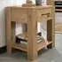 Turin Single Drawer Lamp Table with Shelf - Light Oak