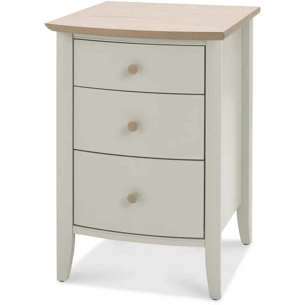 Whitby 3 Drawer Bedside Table - Grey, Oak