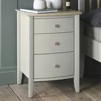 Whitby 3 Drawer Bedside Table - Grey, Oak