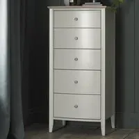 Whitby 5 Drawer Tall Chest of Drawers - Grey, Scandi Oak