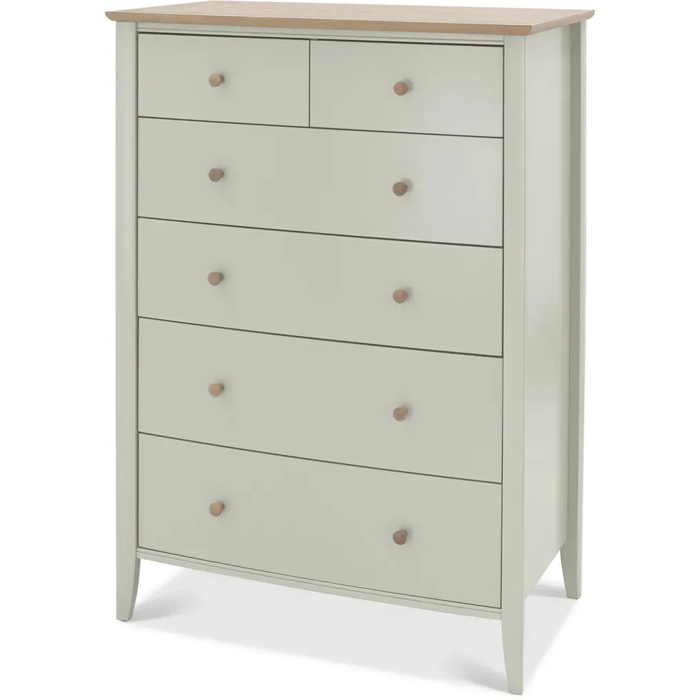 Whitby 6 Drawer Chest of Drawers - Grey, Scandi Oak