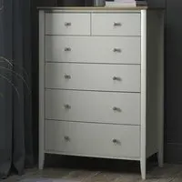 Whitby 6 Drawer Chest of Drawers - Grey, Scandi Oak