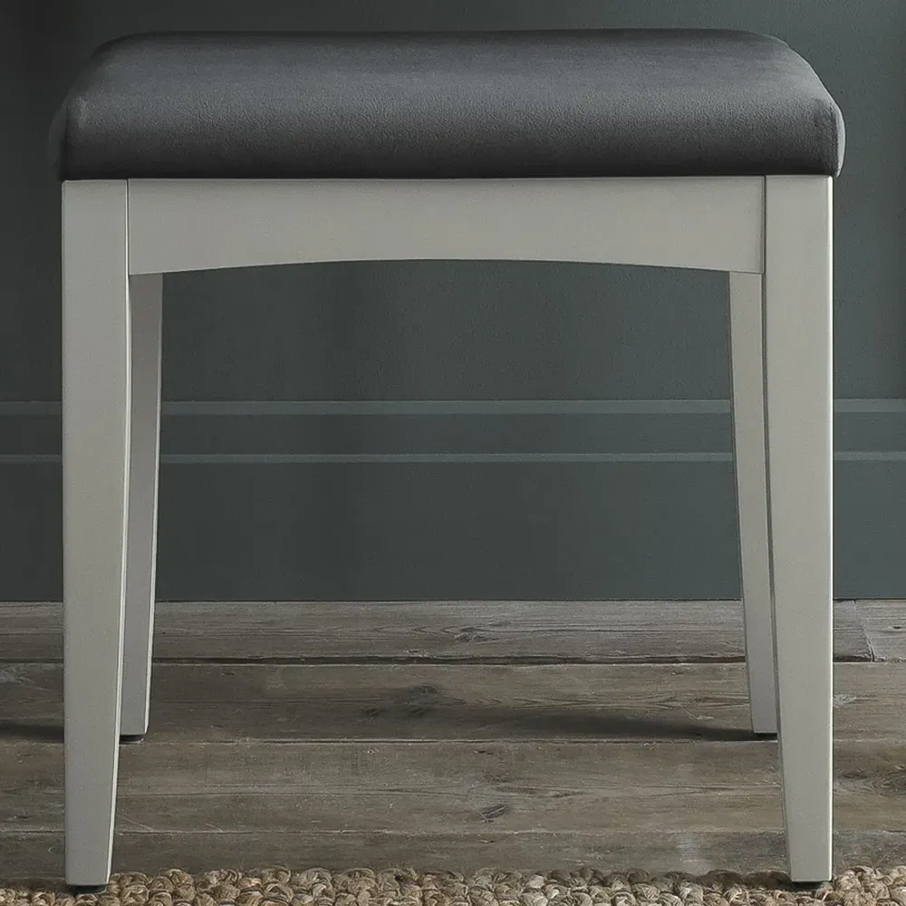 Whitby Fabric Stool - Soft Grey image