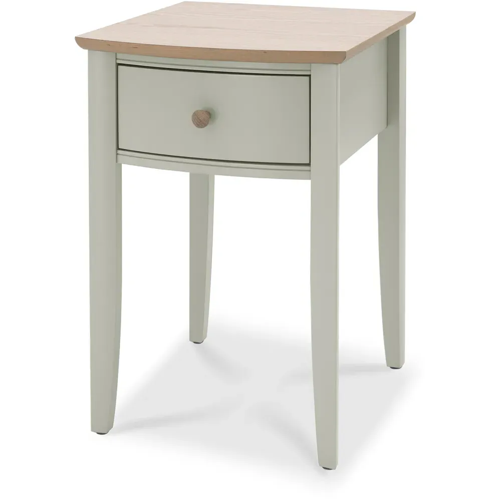 Whitby Single Drawer Bedside Table - Grey, Oak