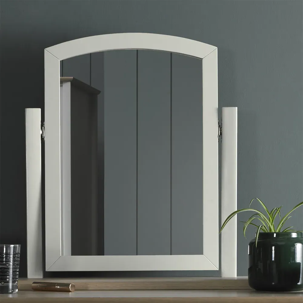 Whitby Vanity Mirror with Base - Grey, Oak