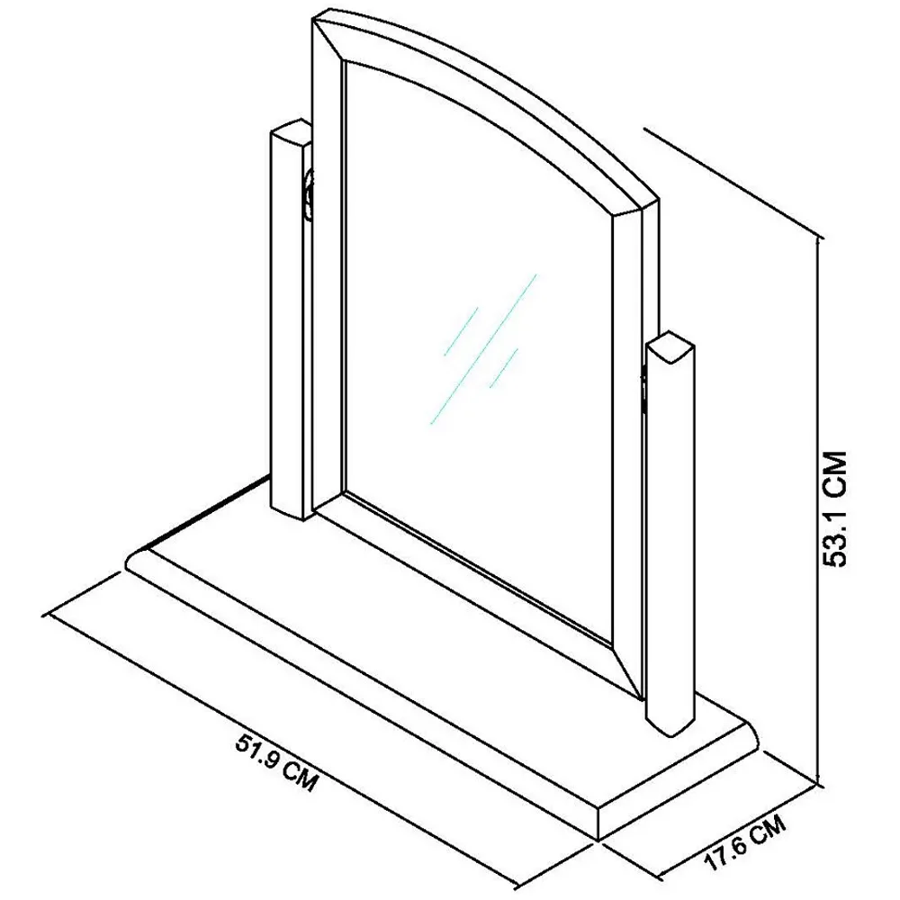 Whitby Vanity Mirror with Base - Grey, Oak