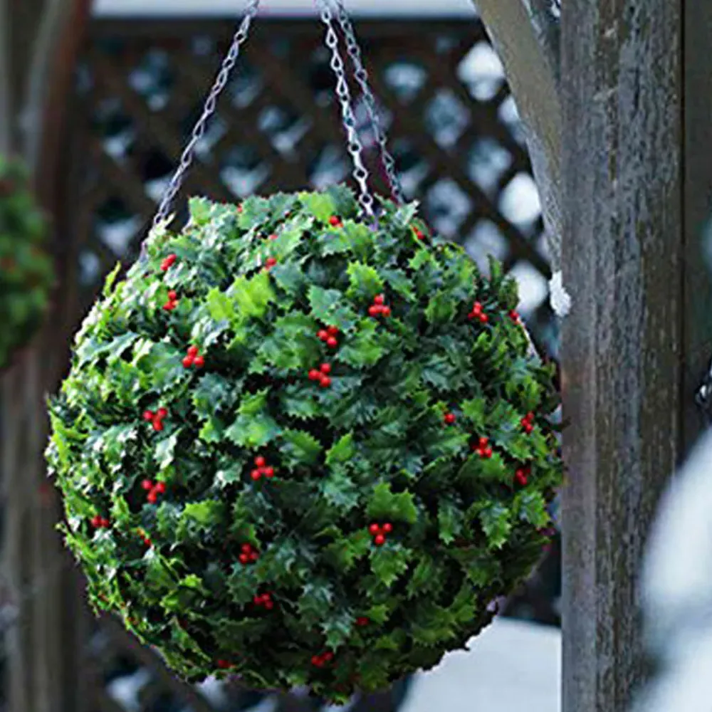 Holly Ball Christmas Bauble 38cm - Green