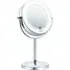 Illuminated Mirror with Magnification - White