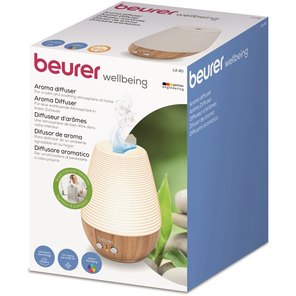 LA 40 Aroma Diffuser 180ml - Cream, Porcelain