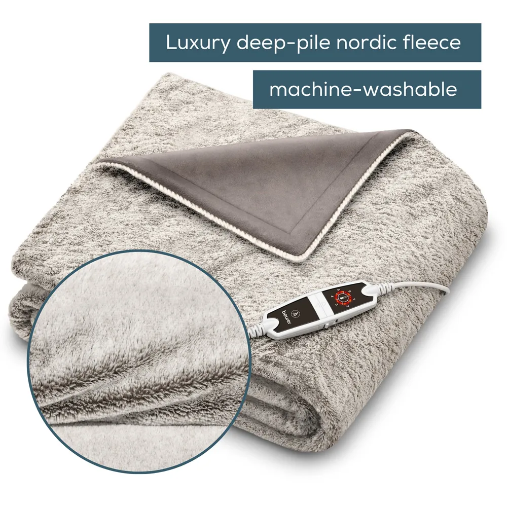 Nordic Fluffy Electric Heated Throw - Cream