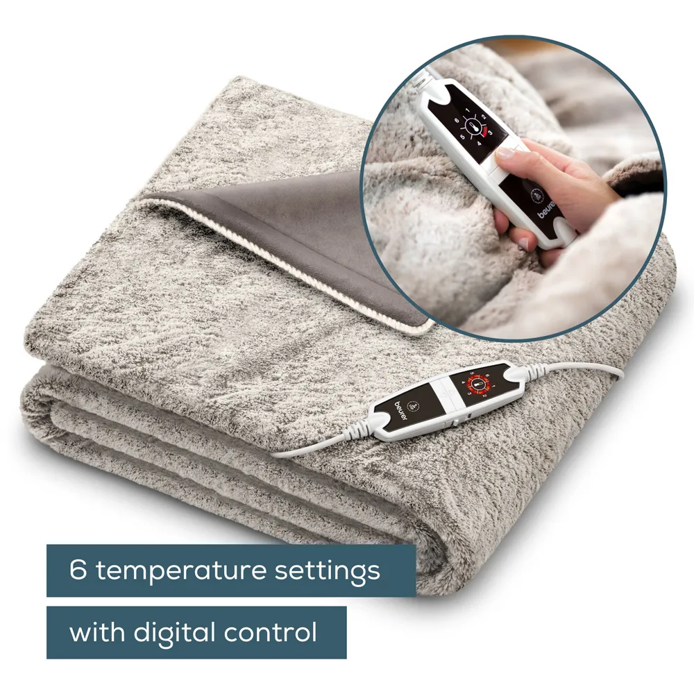 Nordic Fluffy Electric Heated Throw - Cream