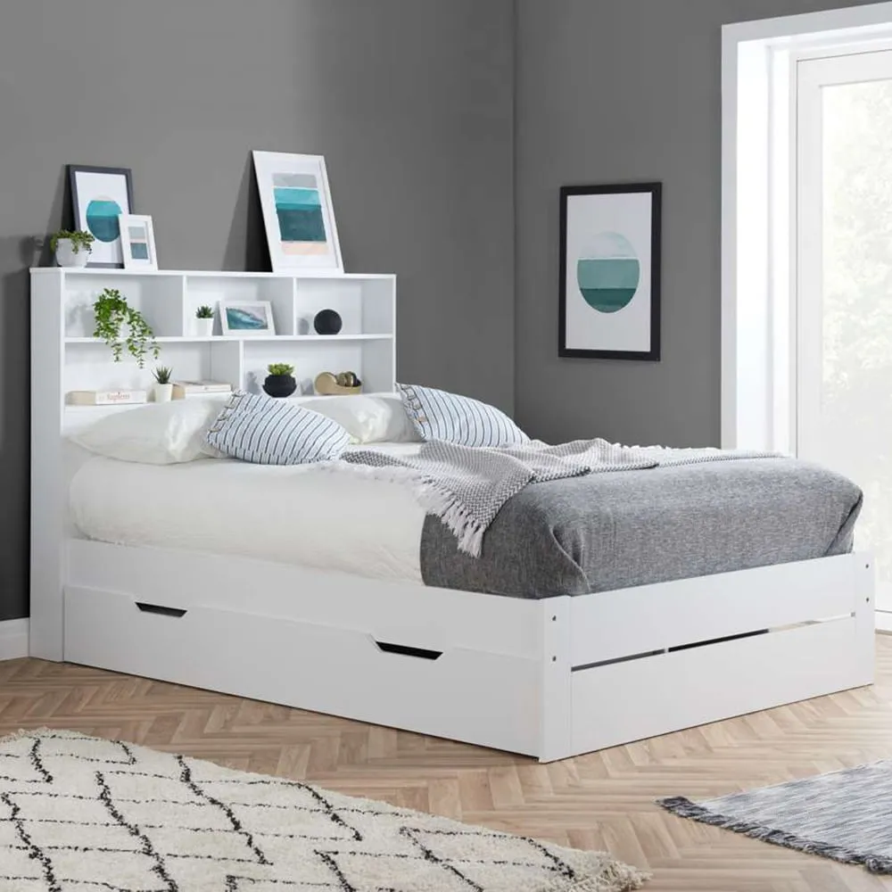 Alfie Double Storage Bed - White