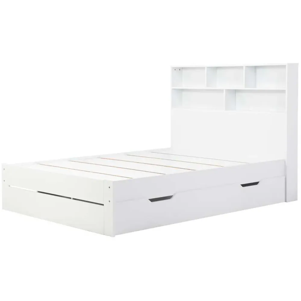 Alfie Small Double Storage Bed with Drawer - White