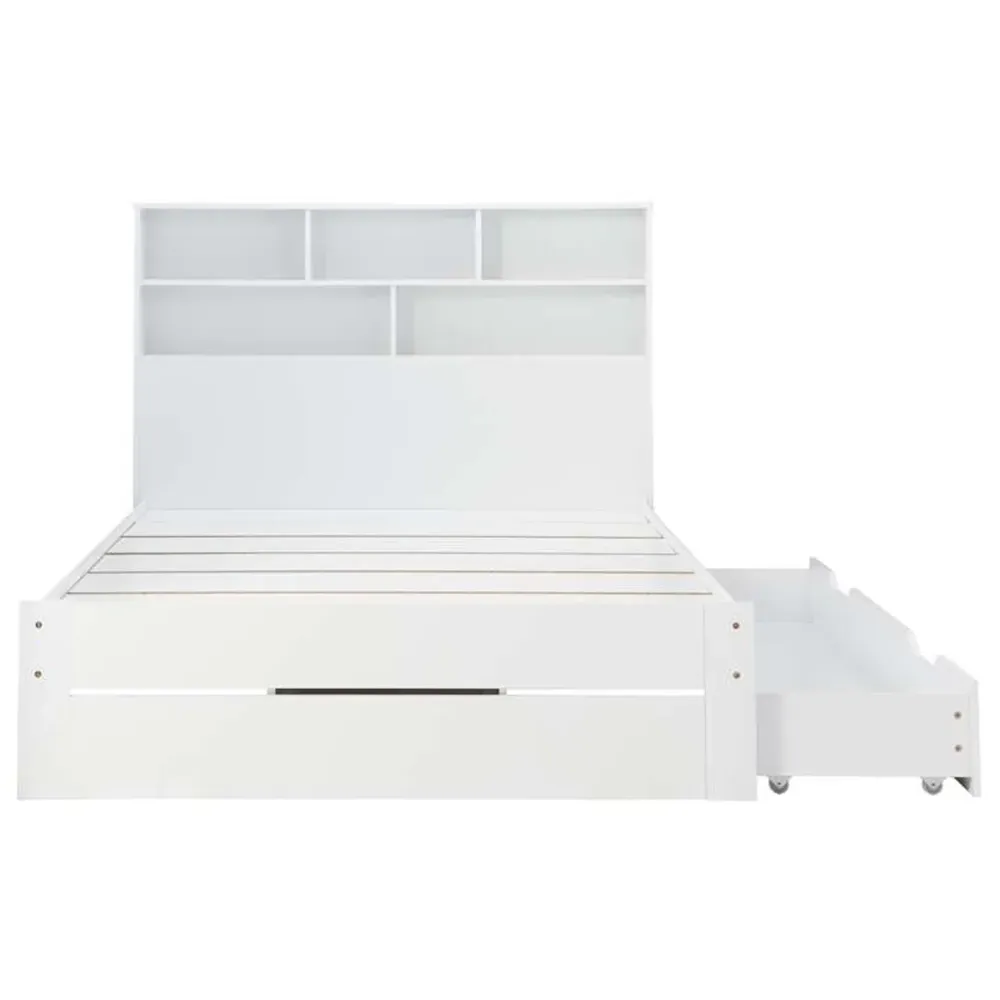 Alfie Small Double Storage Bed with Drawer - White