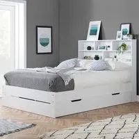 Alfie Small Double Storage Bed with Drawer - White