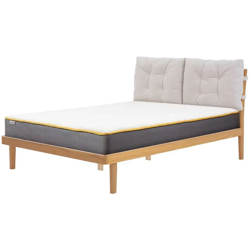 Ander Double Bed Frame with Tufted Headboard - Brown