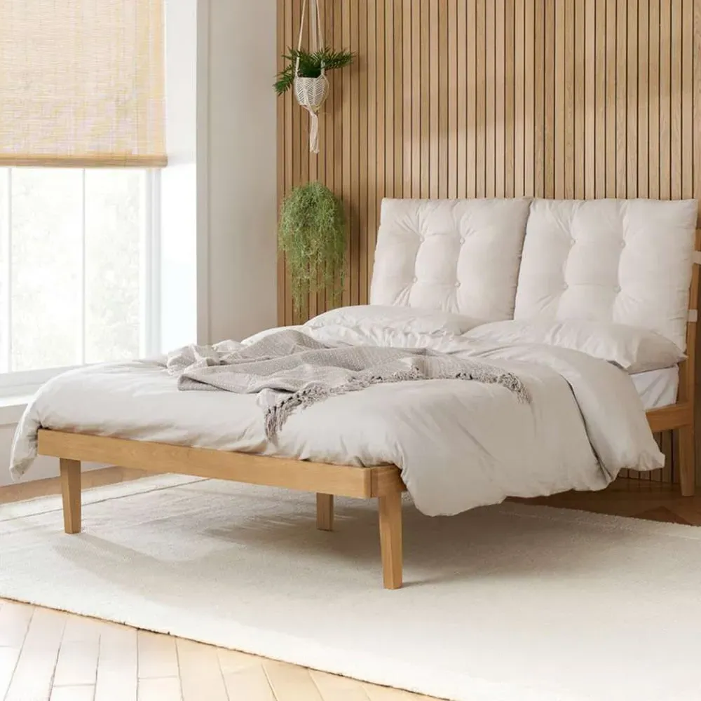 Ander Double Bed Frame with Tufted Headboard - Brown image