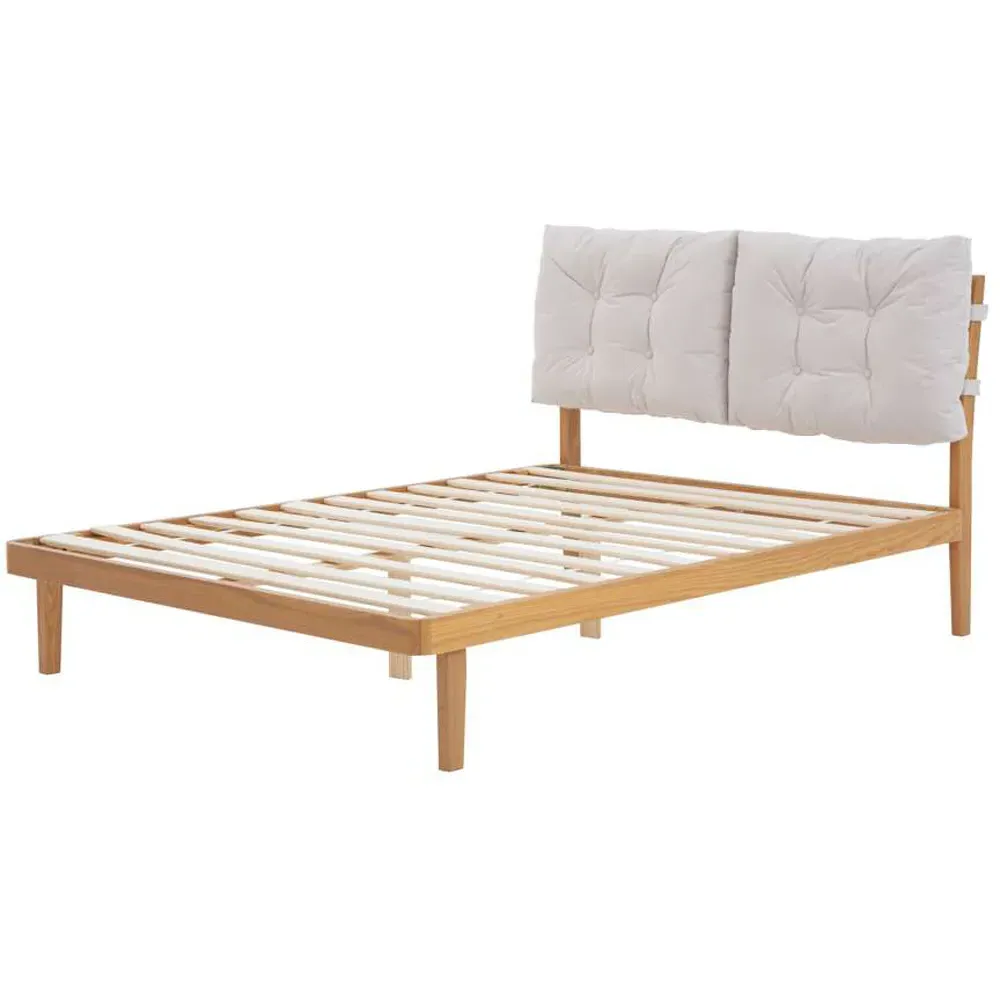 Ander King Size Bed Frame with Tufted Headboard - Brown