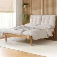 Ander King Size Bed Frame with Tufted Headboard - Brown