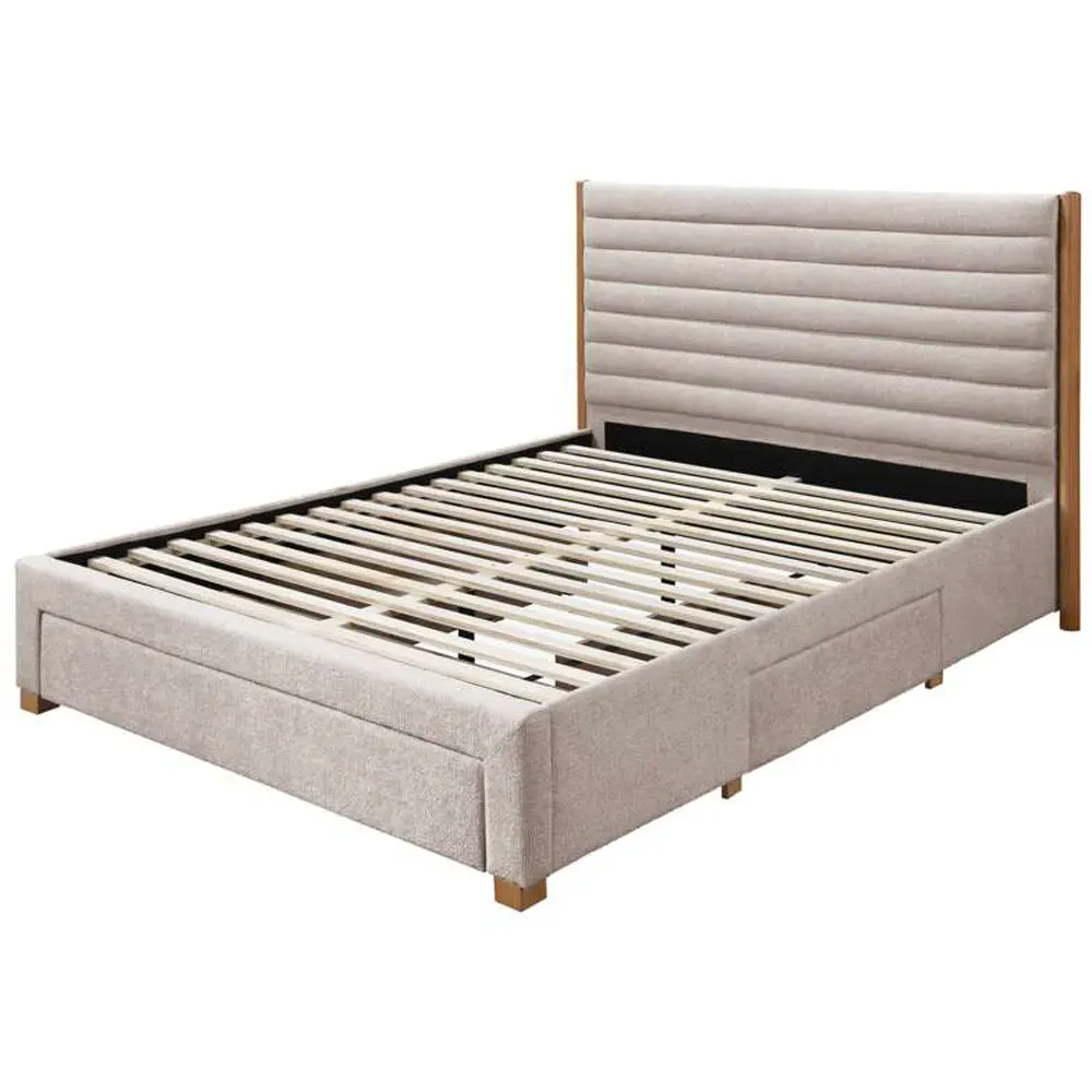 Arabella King Size Bed with Storage - Grey, Velvet