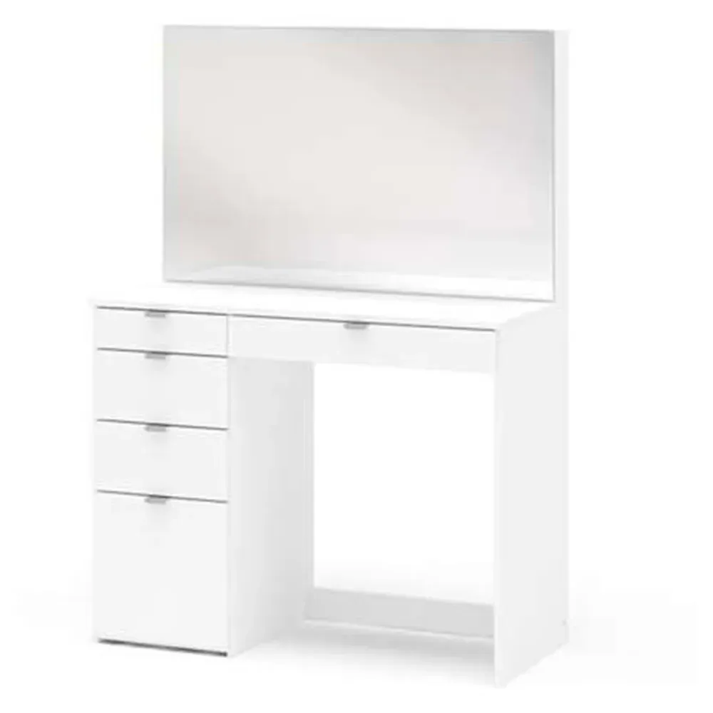Ava 5 Drawer Dressing Table with Mirror - White
