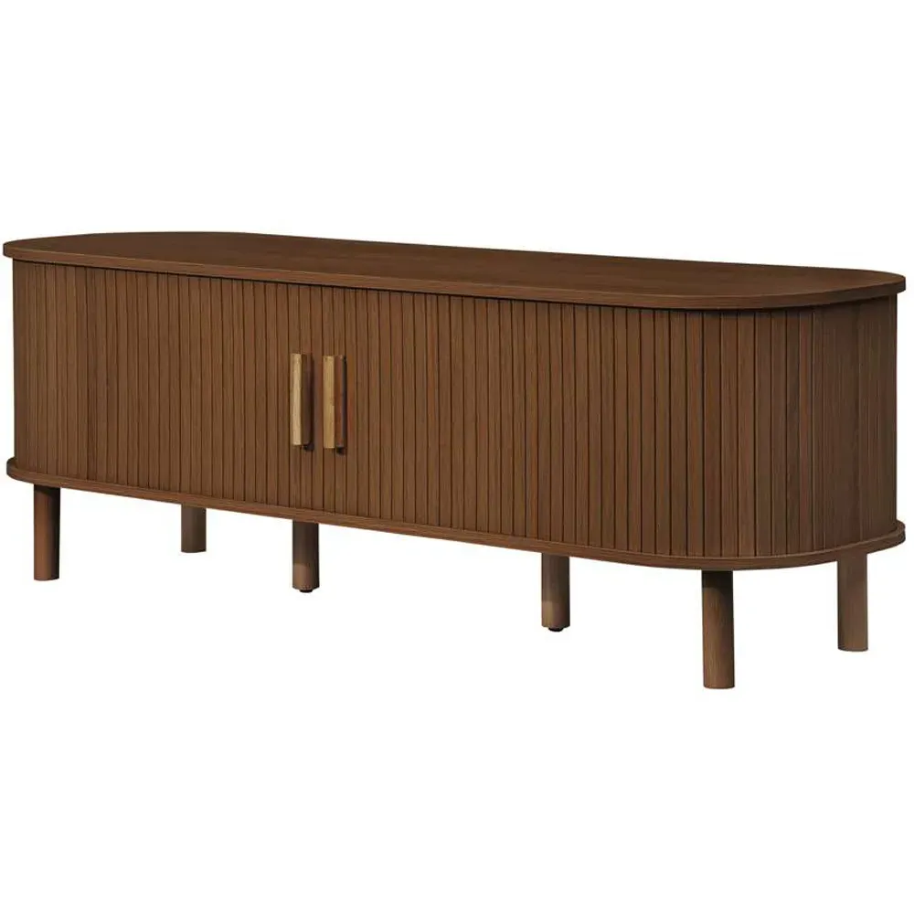 Axel 2 Door Fluted TV Unit - Brown, MDF