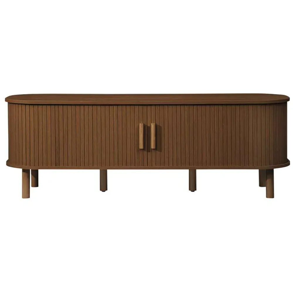 Axel 2 Door Fluted TV Unit - Brown, MDF