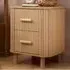 Axel 2 Drawer Fluted Bedside Table - Brown, MDF