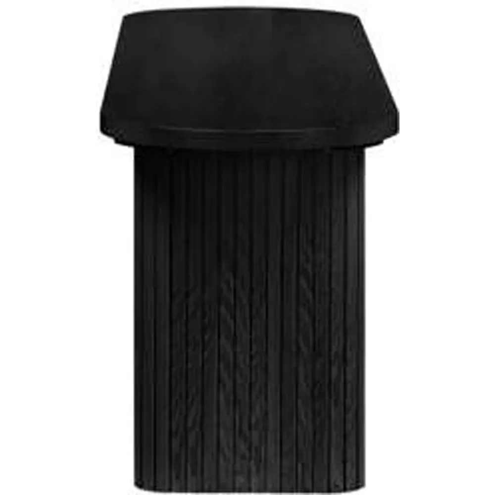 Axel 2 Seater Oval Fluted Dining Bench - Black, MDF