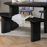 Axel 2 Seater Oval Fluted Dining Bench - Black, MDF