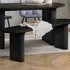 Axel 2 Seater Oval Fluted Dining Bench - Black, MDF