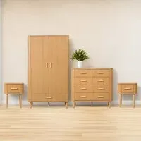 Axel 4 Piece Bedroom Furniture Set - Brown, Oak