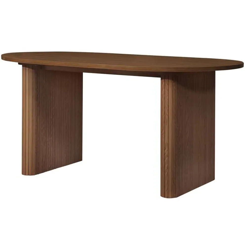 Axel 4-Seater Oval Fluted Dining Table - Walnut