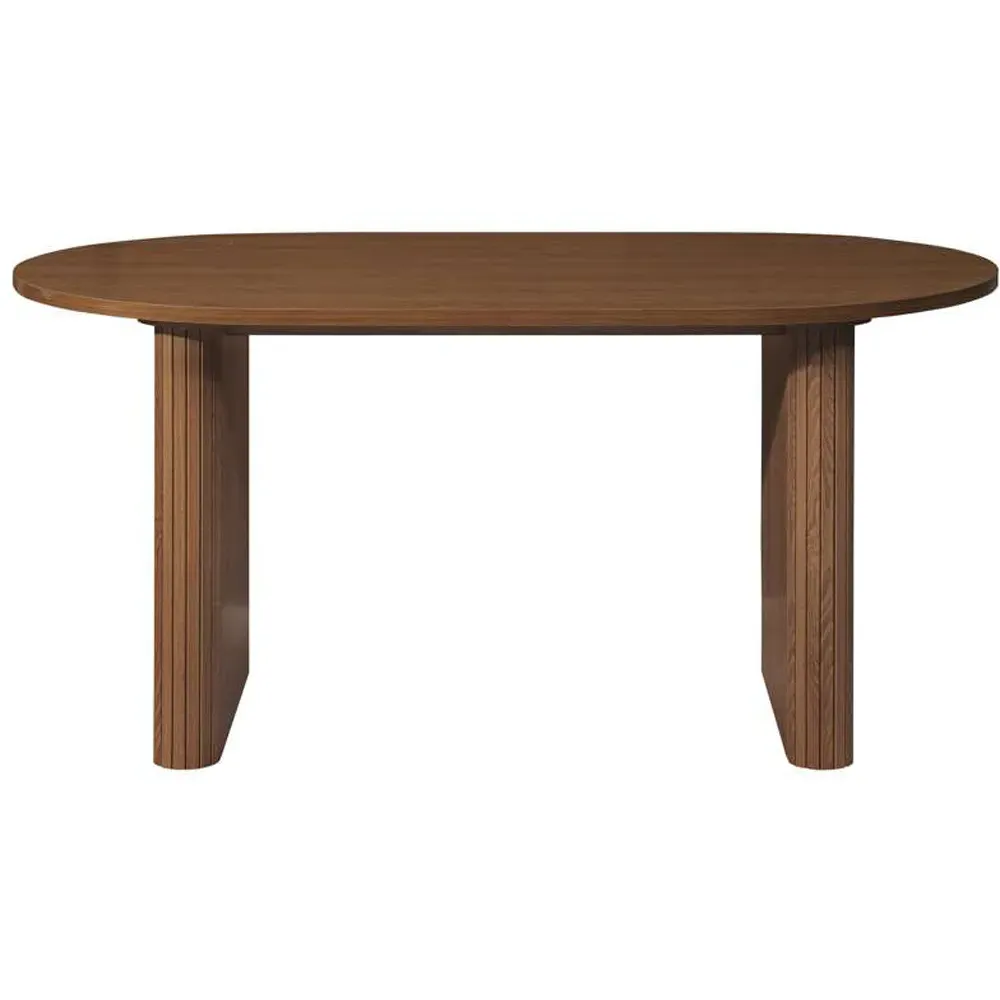 Axel 4-Seater Oval Fluted Dining Table - Walnut