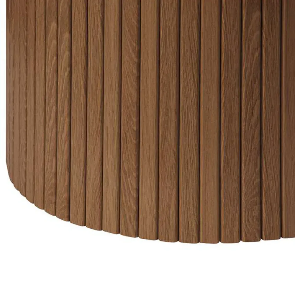 Axel 4-Seater Round Fluted Dining Table - Walnut