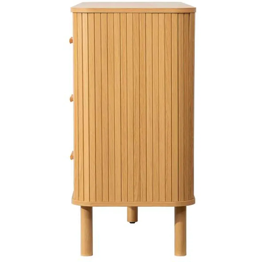 Axel 6 Drawer Fluted Chest of Drawers - Brown, MDF