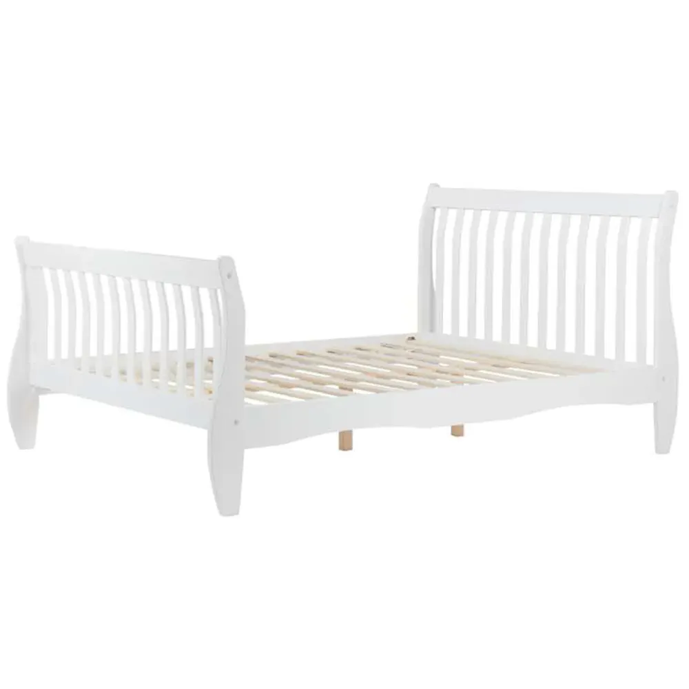 Belford Double Bed Frame - White, Pine