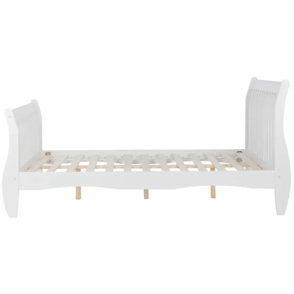 Belford Double Bed Frame - White, Pine