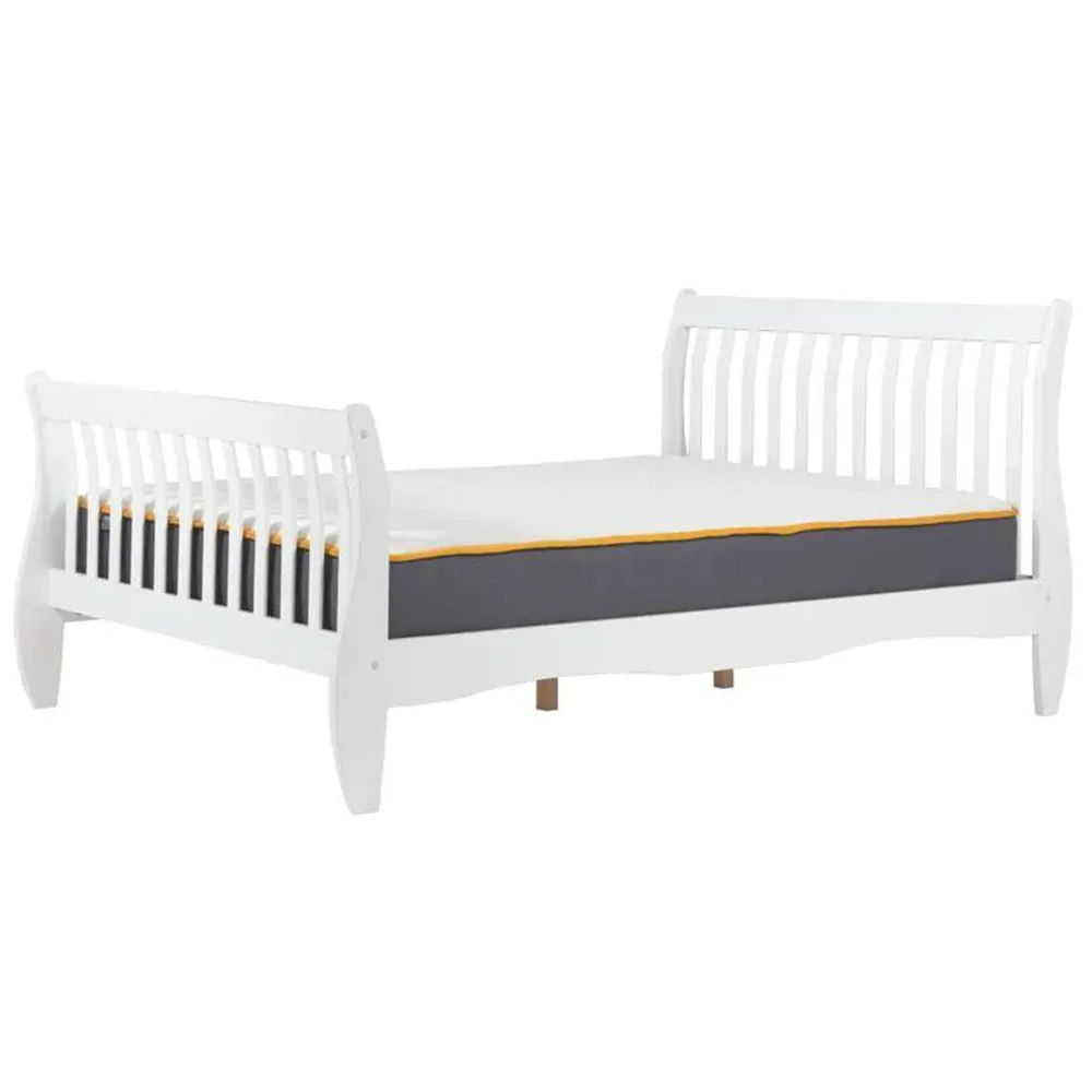 Belford Double Bed Frame - White, Pine