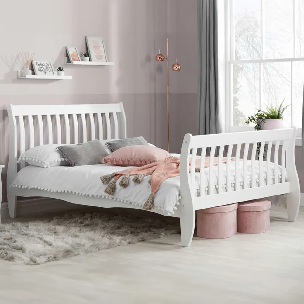 Belford Double Bed Frame - White, Pine image