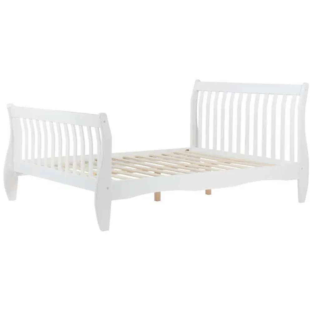 Belford Small Double Bed Frame - White, Pine