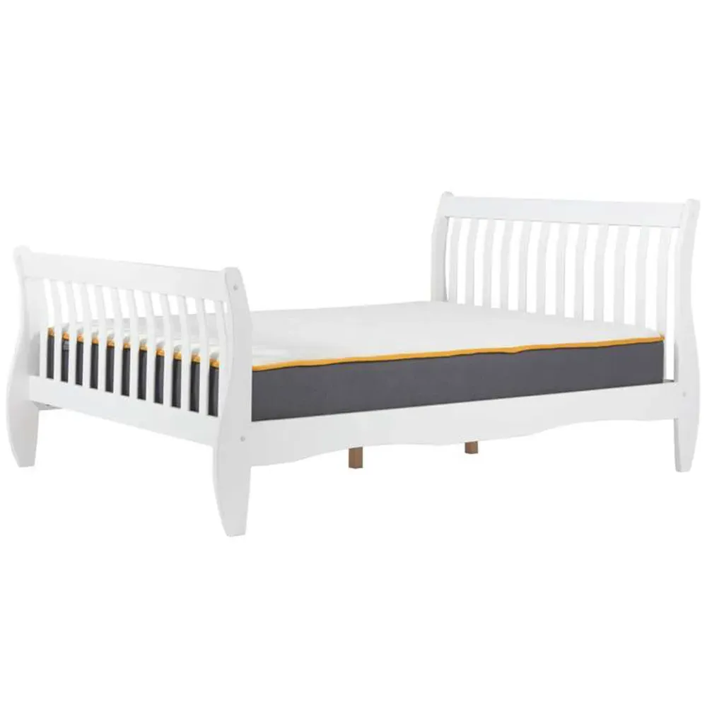 Belford Small Double Bed Frame - White, Pine