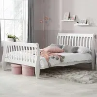 Belford Small Double Bed Frame - White, Pine
