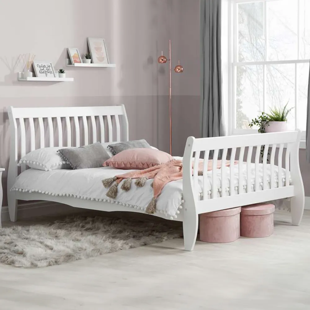 Belford Small Double Bed Frame - White, Pine image