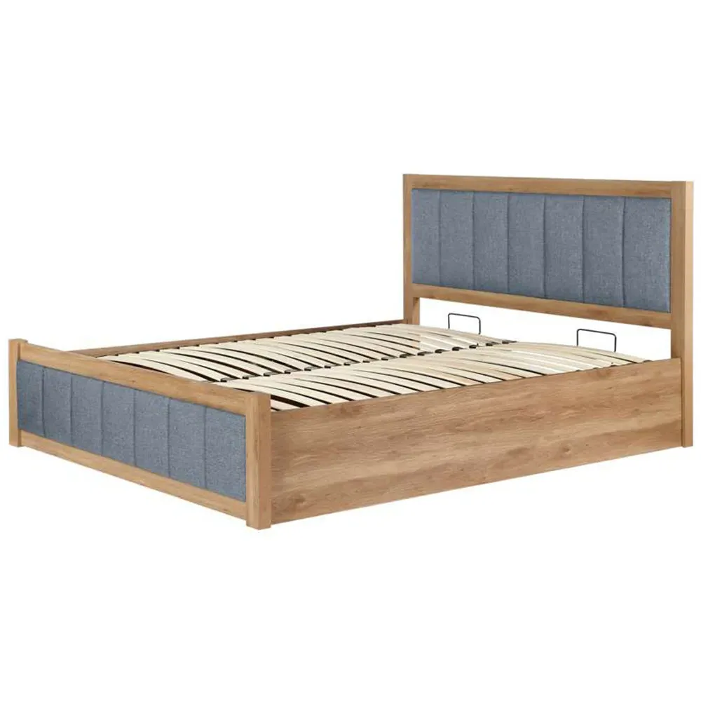 Belmont Double Ottoman Bed with Storage - Grey, Oak