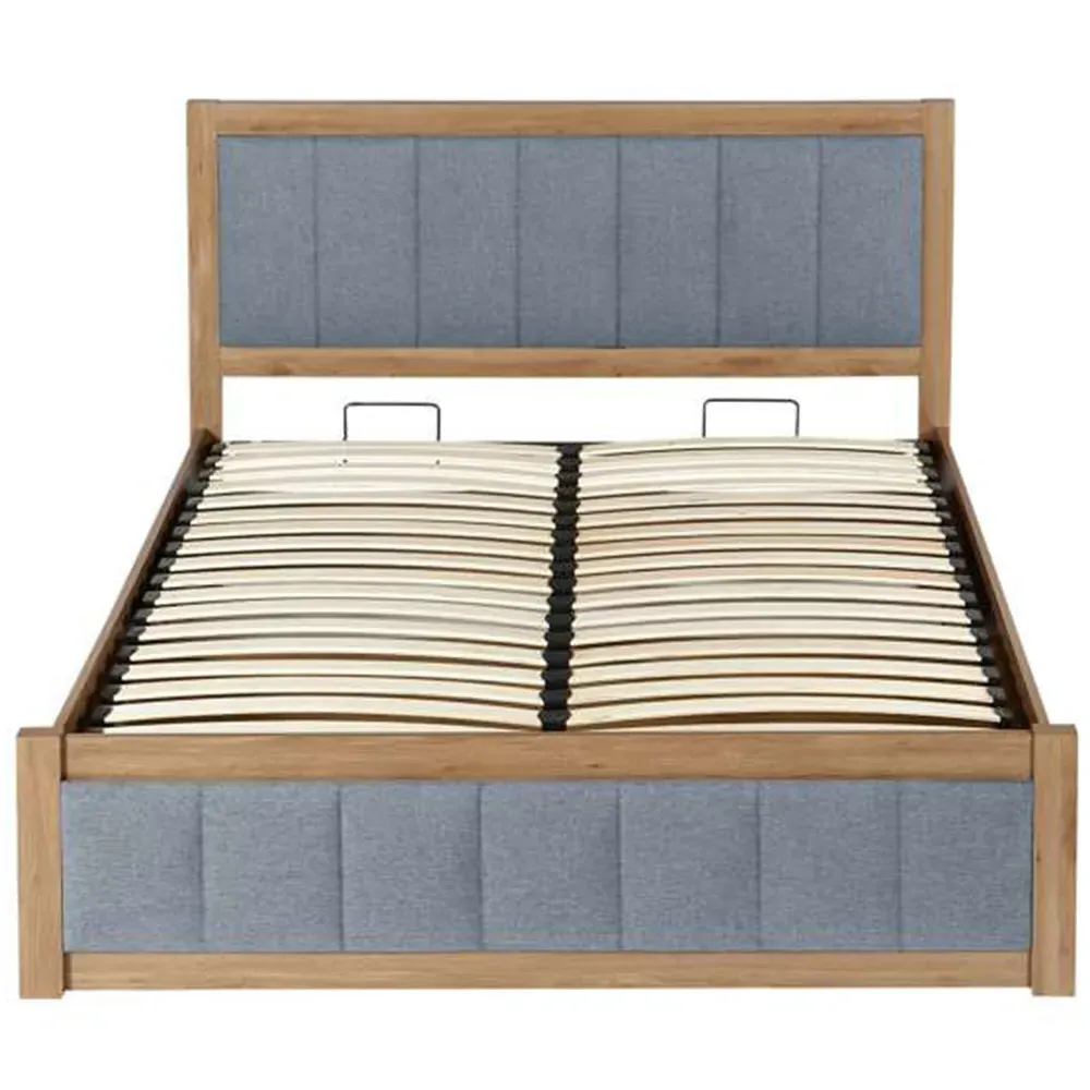 Belmont Double Ottoman Bed with Storage - Grey, Oak