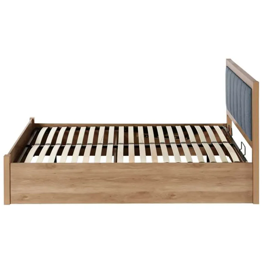 Belmont Double Ottoman Bed with Storage - Grey, Oak