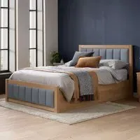 Belmont Double Ottoman Bed with Storage - Grey, Oak