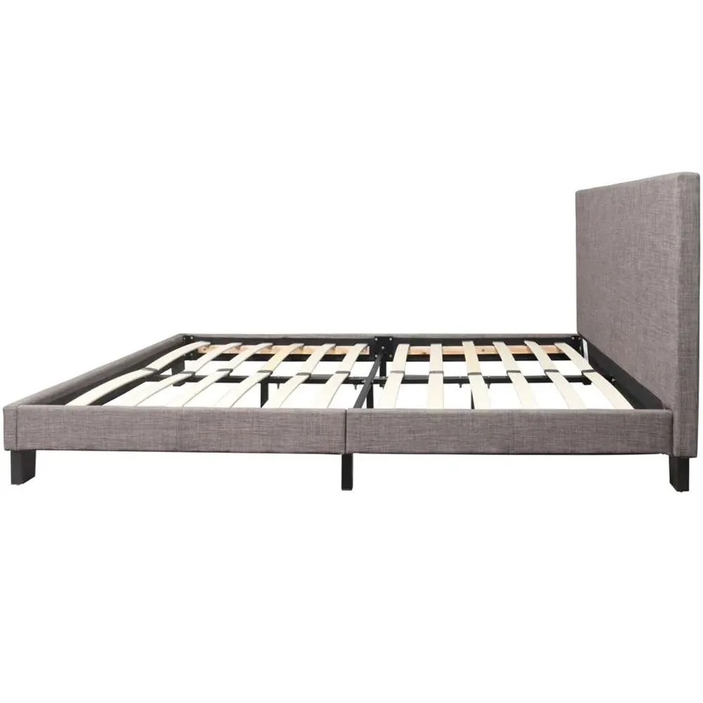 Berlin Double Bed Frame - Grey, Polyester